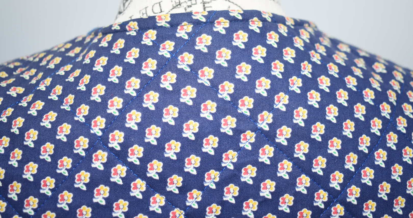 Vintage Vera Bradley Large Quilted Jacket in "Royal -1992" Pattern