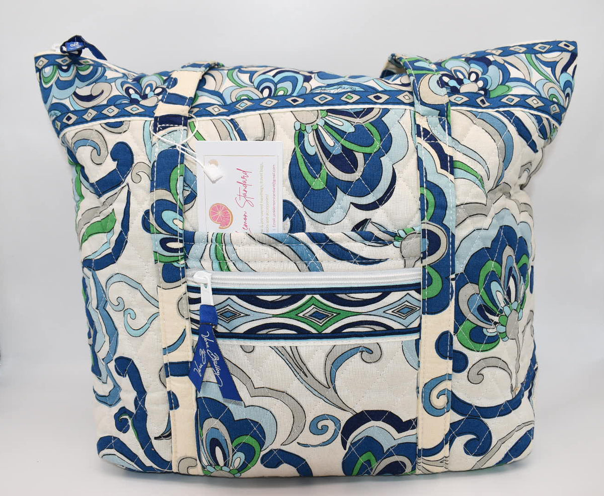 Vera Bradley Villager Tote Bag in "Mediterranean White" Pattern