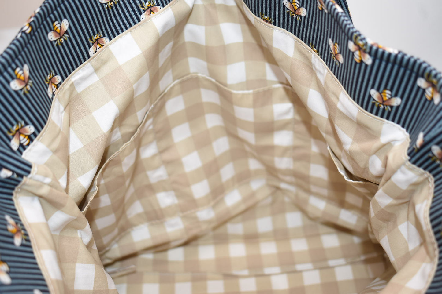 Vera Bradley Quilted Cotton Tote Bag in "Bee Navy" Pattern