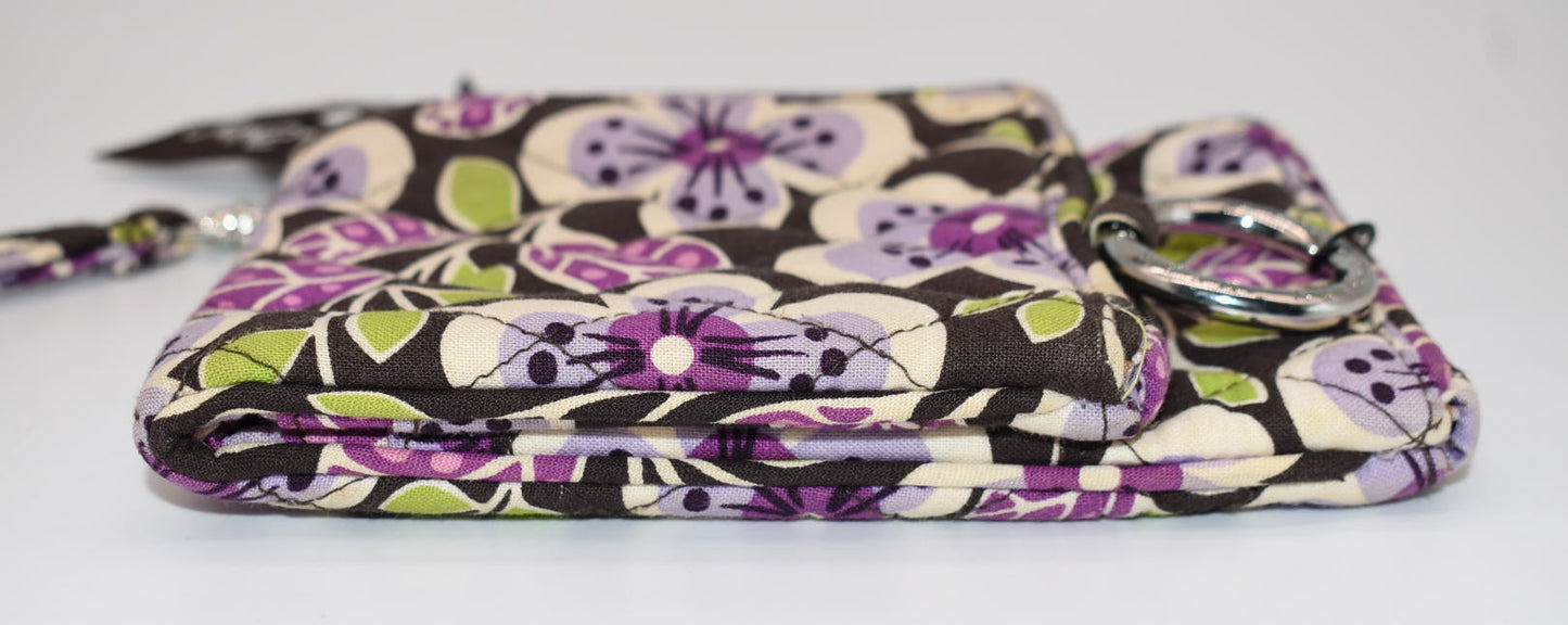 Vera Bradley Double ID Wristlet Wallet in "Plum Petals" Pattern
