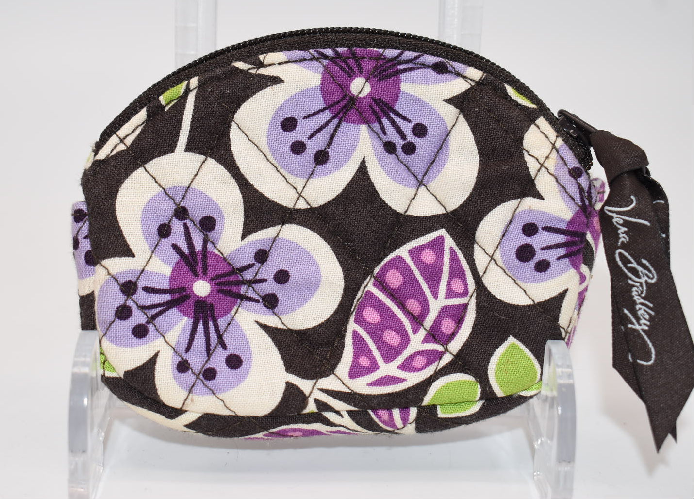 Vera Bradley Button Coin Purse in "Plum Petals" Pattern