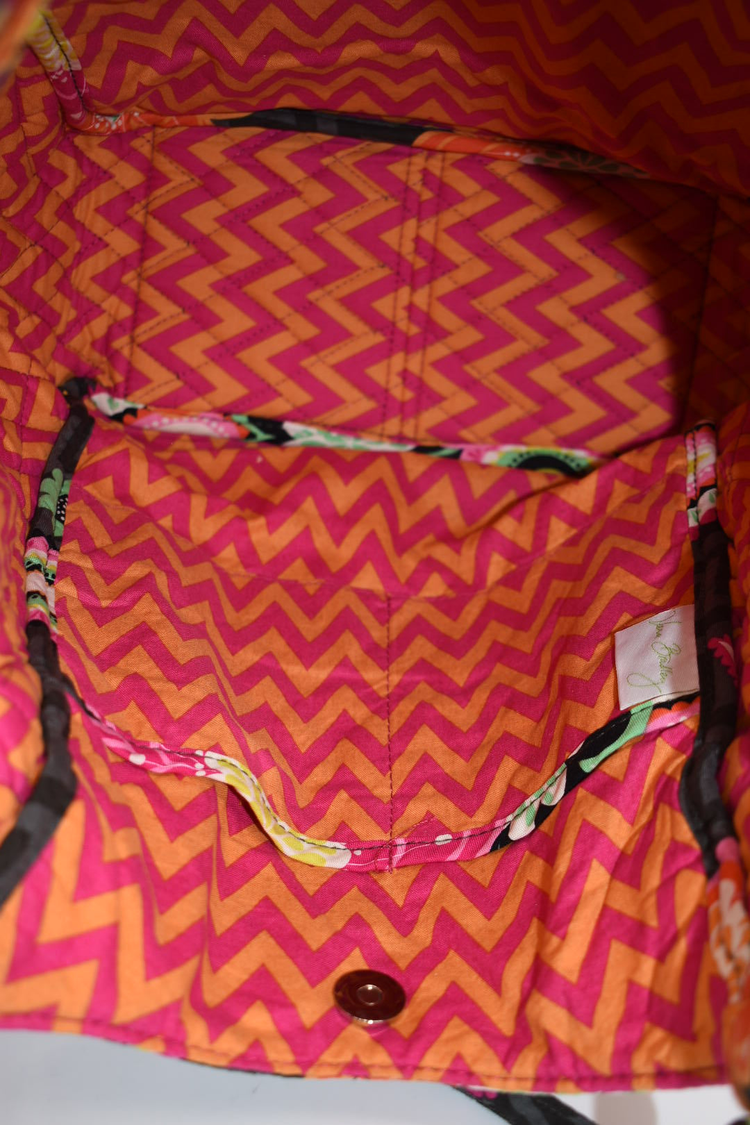 Vera Bradley Large Crescent Shoulder Handbag in "Ziggy Zinnia" Pattern