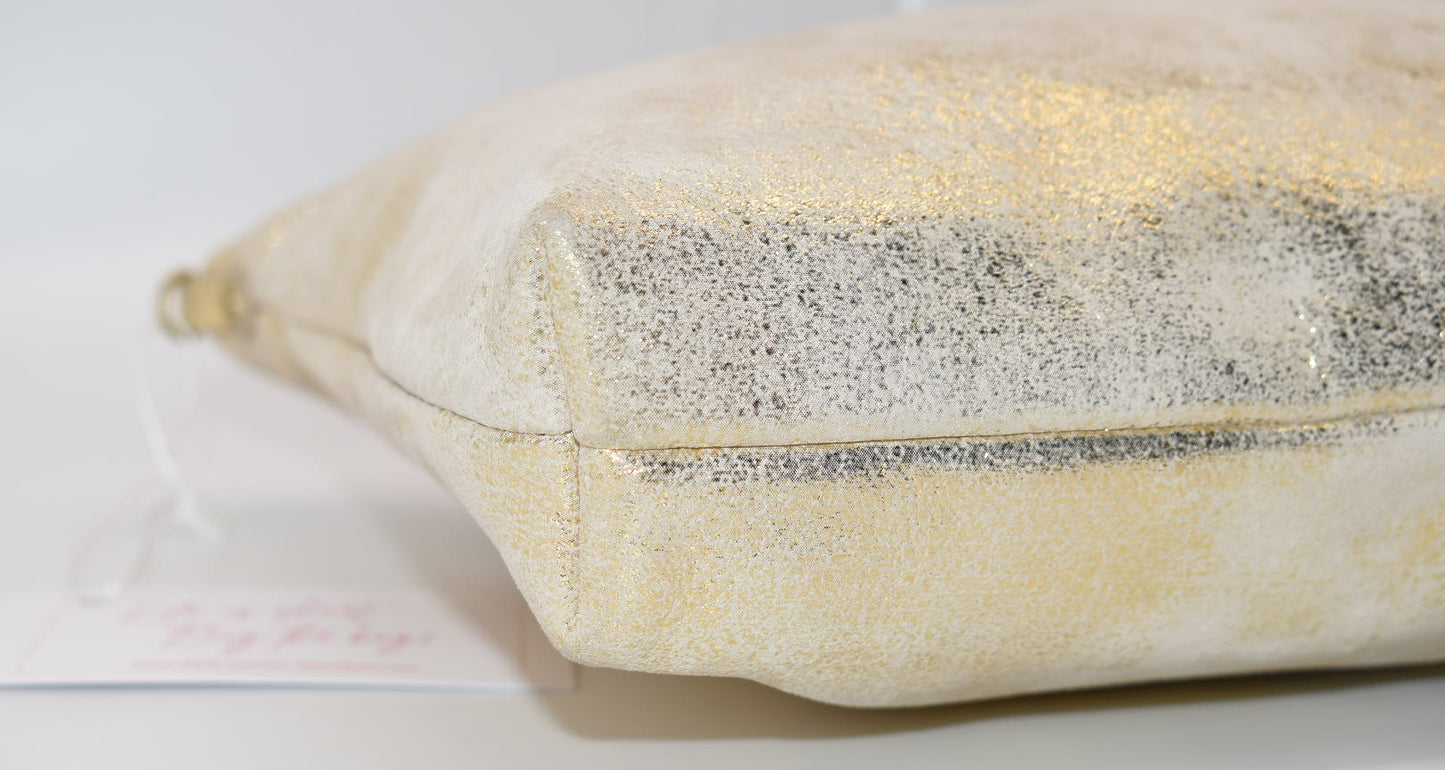 HOBO INTL Leather Convertible Crossbody Bag in Gold Leaf Shimmer