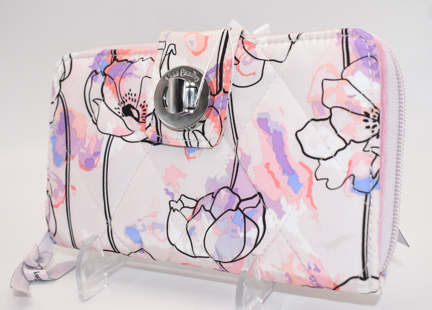 Vera Bradley Ultralight RFID Turnlock Wallet in "Anemone Watercolor" Pattern