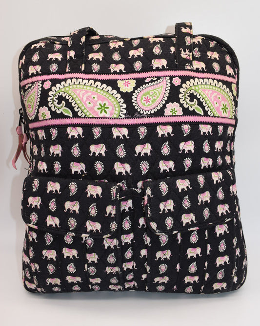 Vera Bradley Large Commuter Tote Bag in "Pink Elephants" Pattern