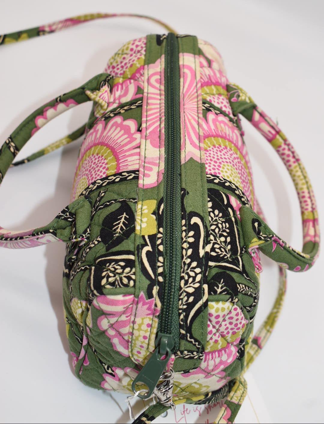 Vera Bradley Convertible Mini Satchel Bag in "Olivia Pink" Pattern