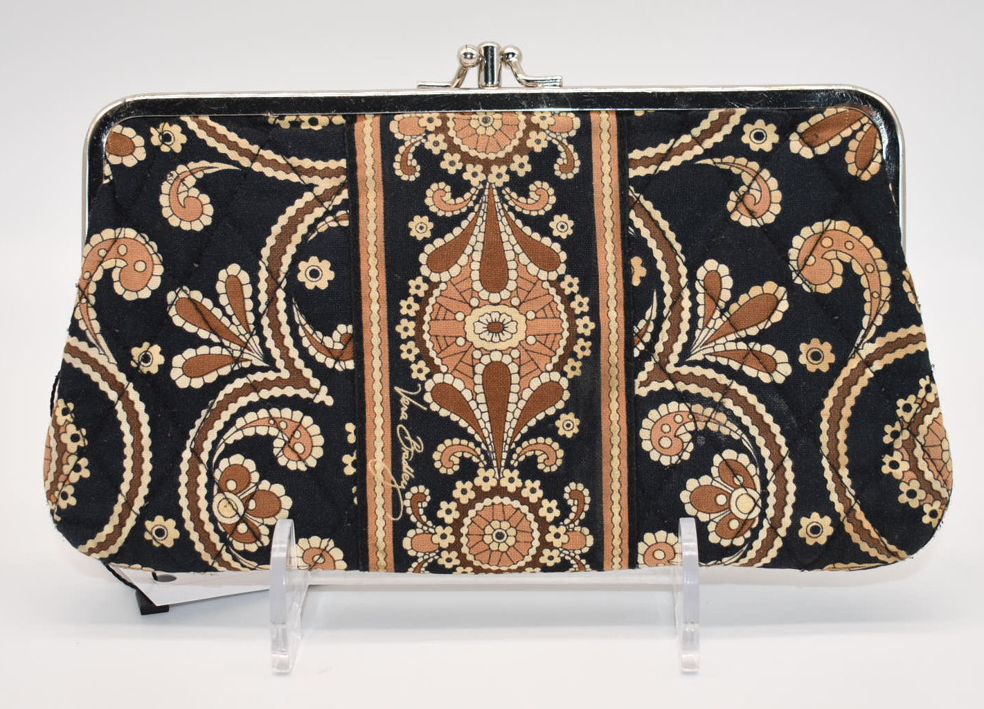 Vera Bradley Double Kisslock Wallet in "Caffe Latte" Pattern