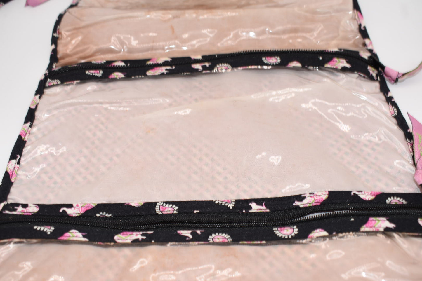 Vera Bradley Travel Cosmetic & Toiletry Organizer in "Pink Elephants" Pattern