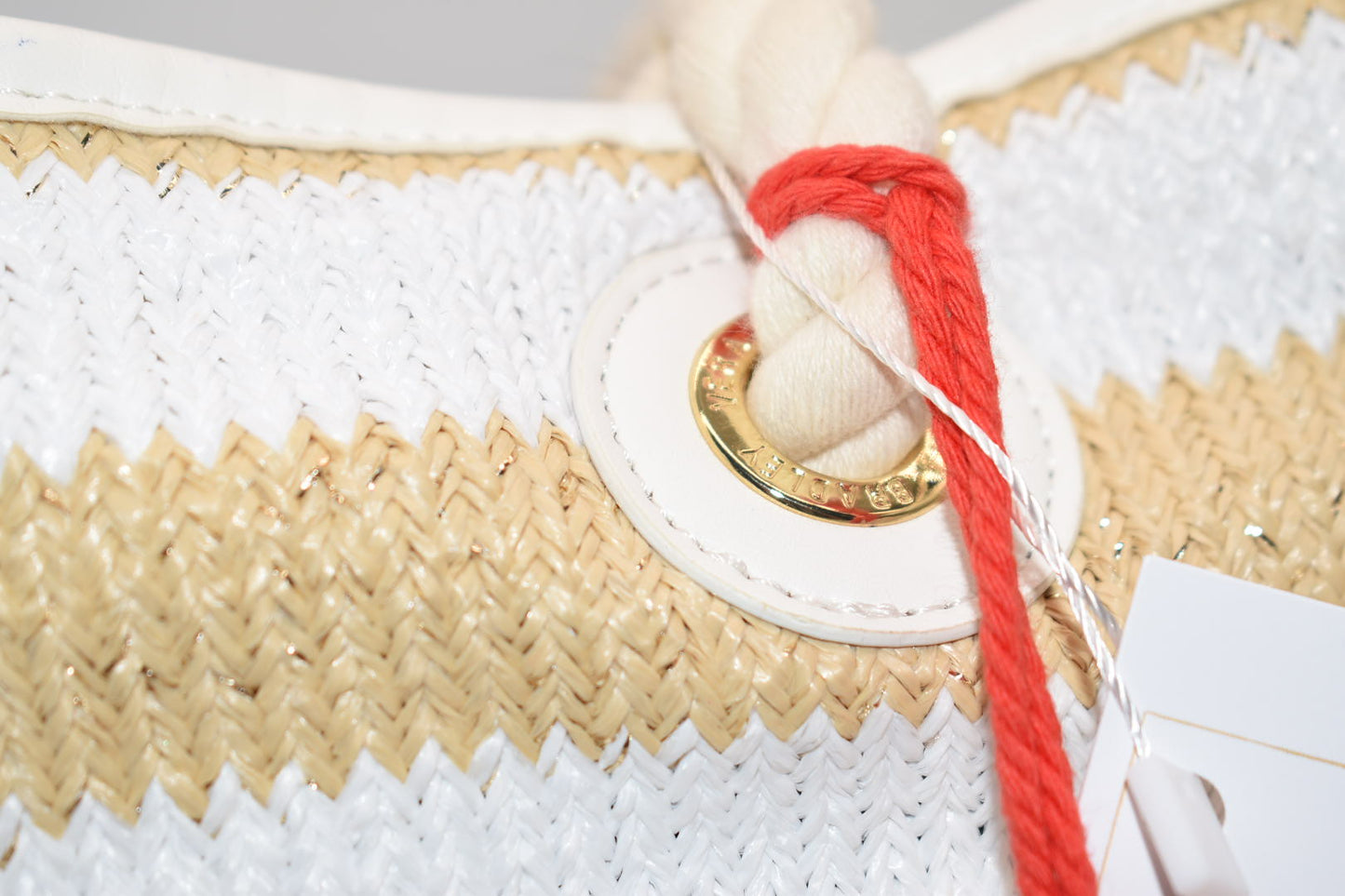 Vera Bradley Woven Neutral Straw Tote Bag