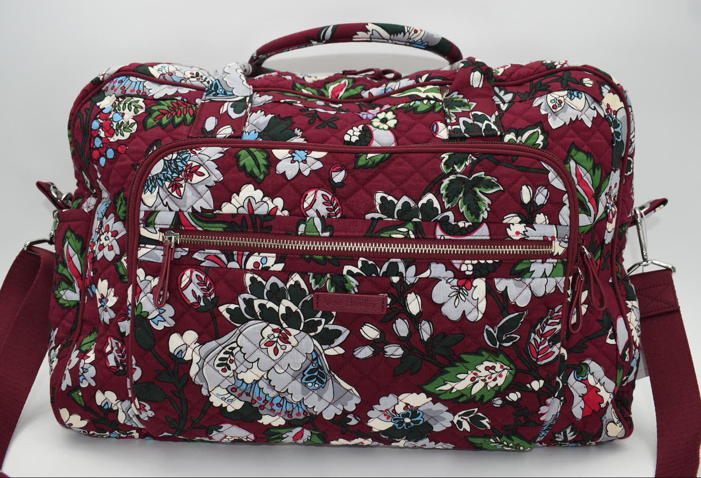 Vera Bradley Iconic Weekender Travel Bag in "Bordeaux Blooms" Pattern