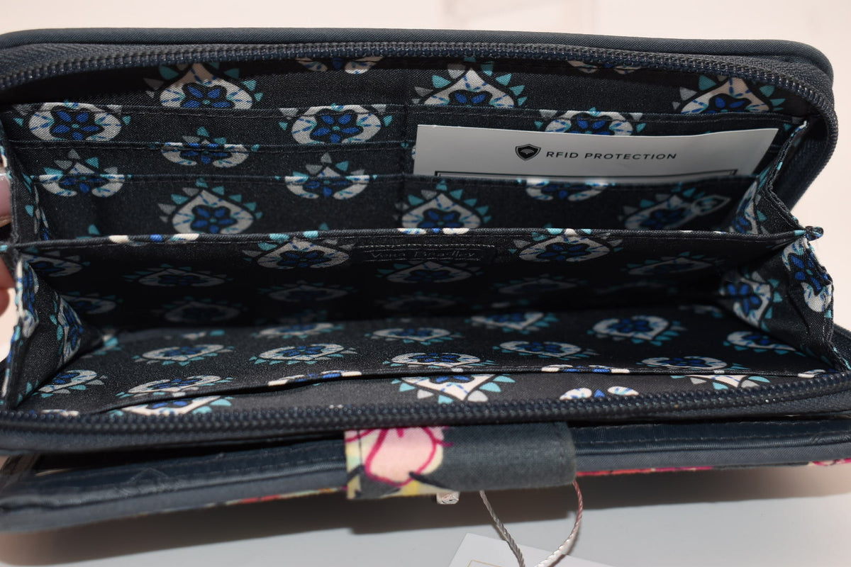 Vera Bradley RFID Turnlock Wallet in "Hope Blooms" Pattern
