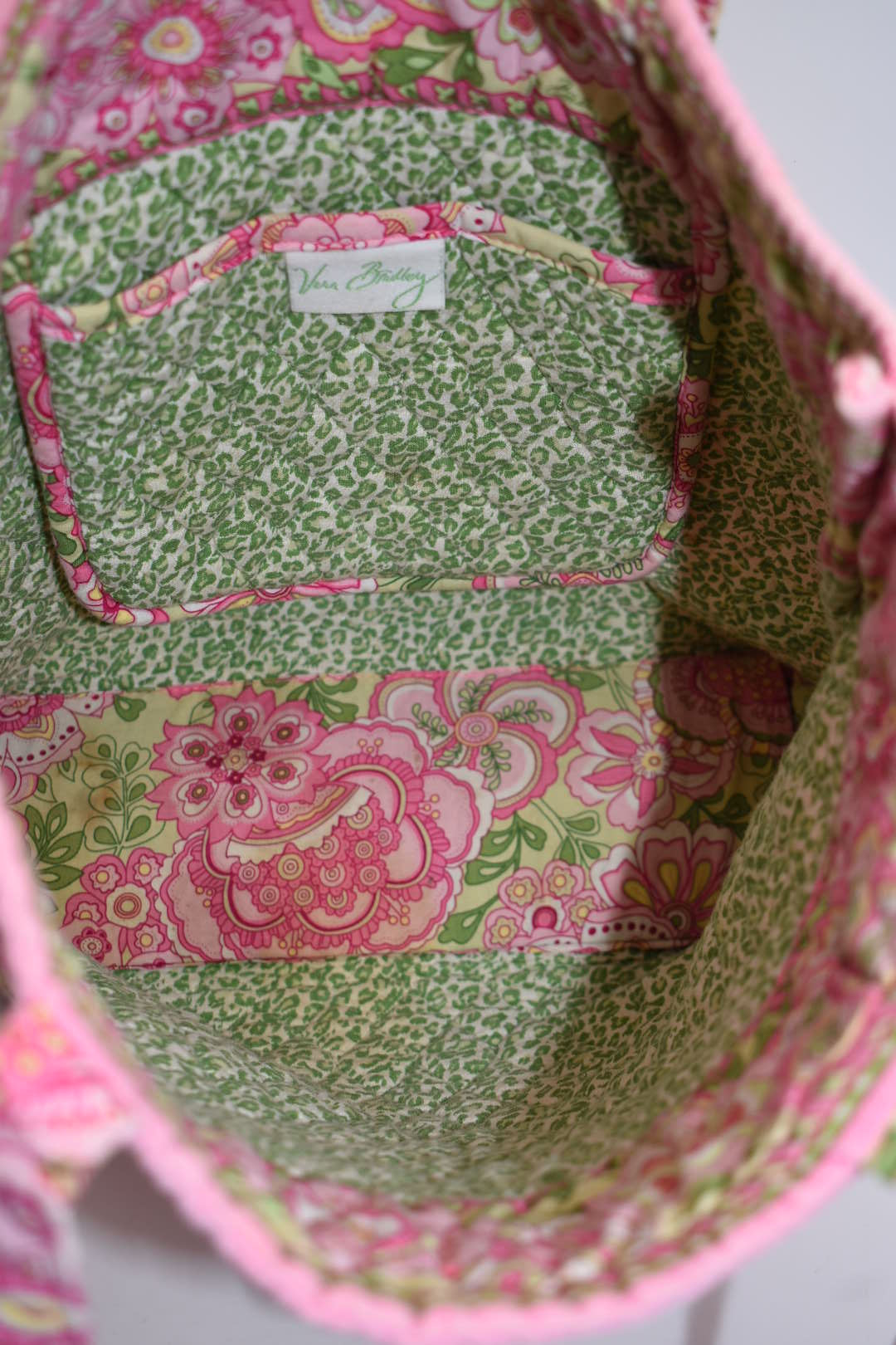 Vera Bradley Quilted Cotton Everyday Tote Bag in "Petal Pink" Pattern
