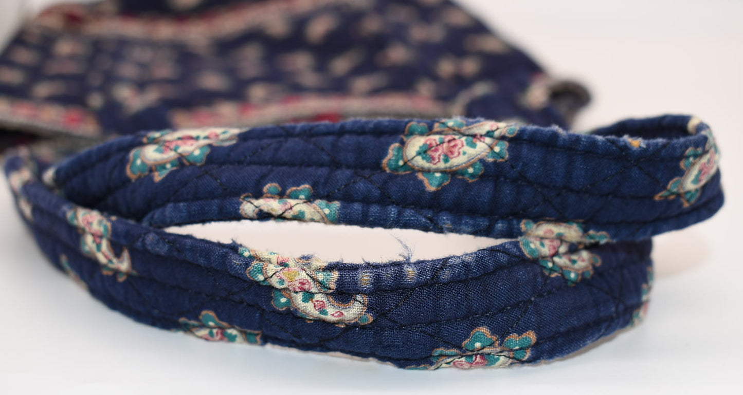 Vintage Vera Bradley Small Tote Bag in "Navy-1991" Pattern