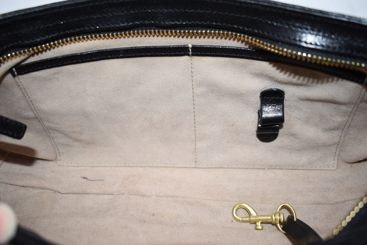 Vintage Brahmin Smooth Leather Convertible Shoulder Bag in Black