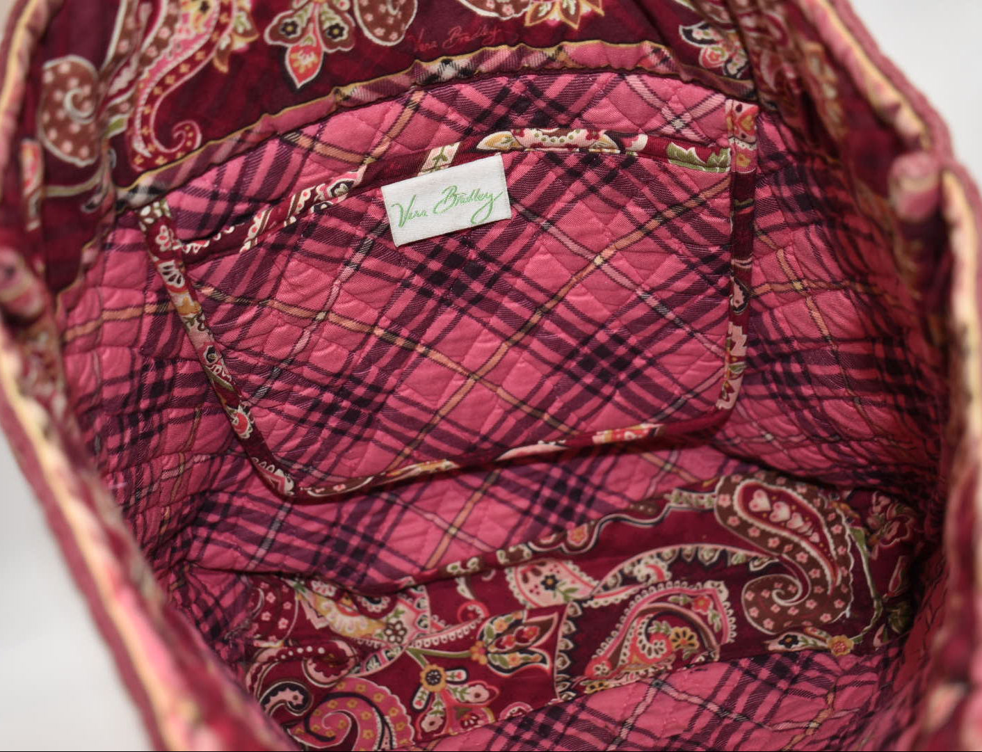 Vera Bradley Quilted Cotton Tote Bag in "Piccadilly Plum" Pattern