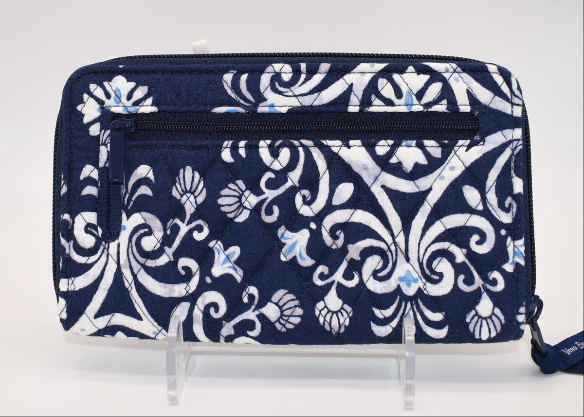 Vera Bradley RFID Turnlock Wallet in "Steel Blue Medallion" Pattern