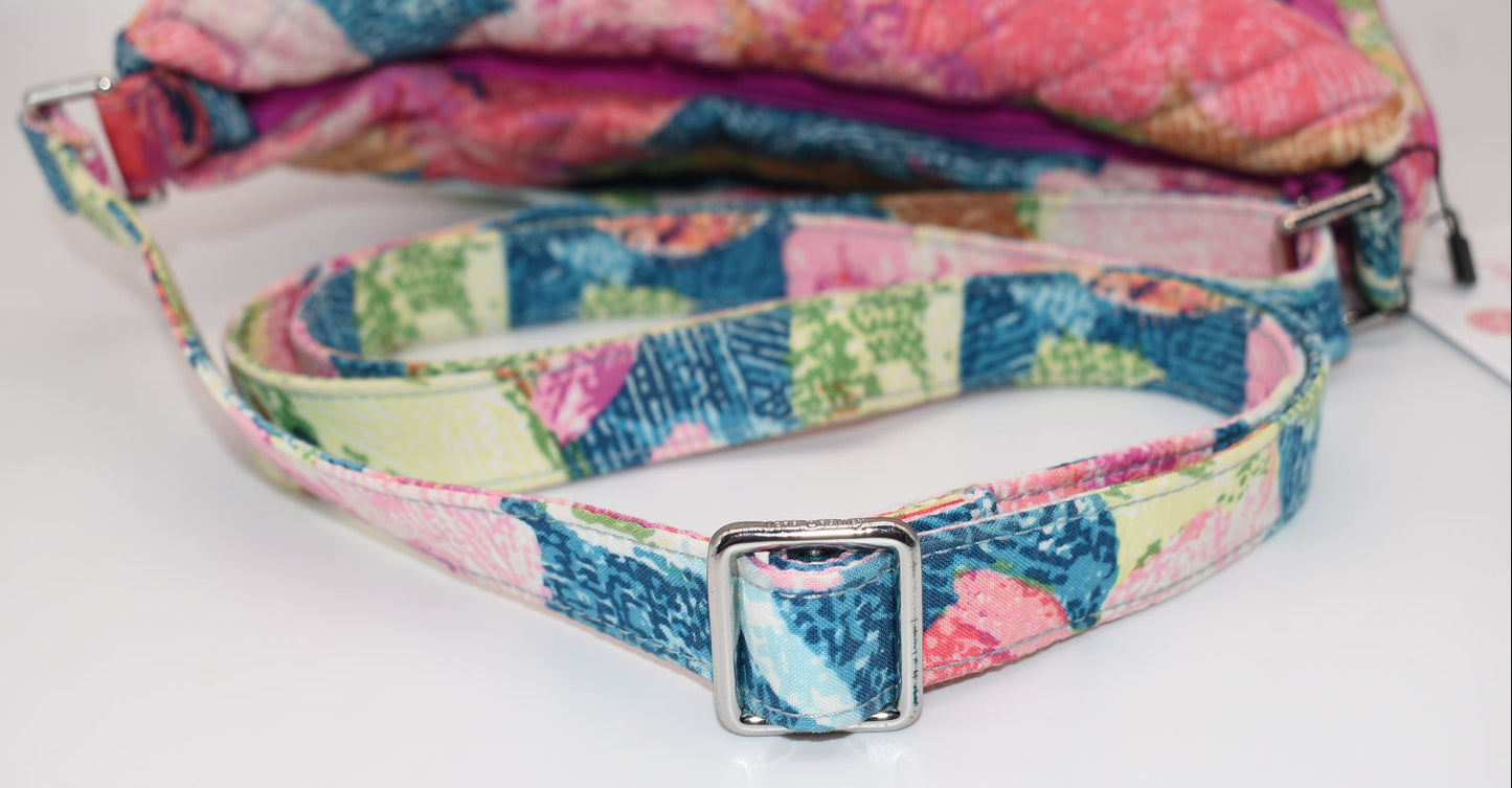 Vera Bradley Triple Zip Hipster Crossbody Bag "Superbloom" Pattern