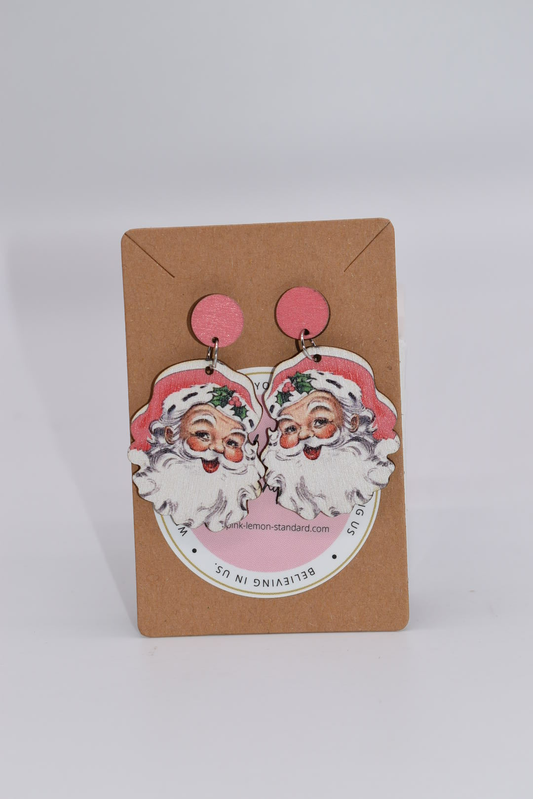 Seasonal Earrings: "Real Santa wears Pink" Earrings