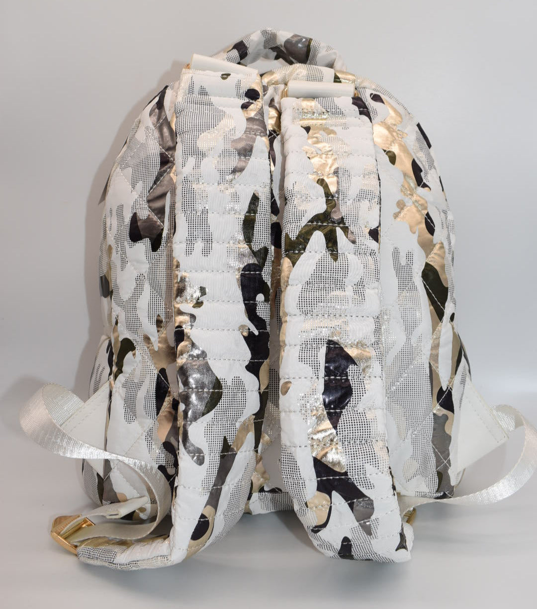 Sol and Selene Nylon Quilted Backpack in White