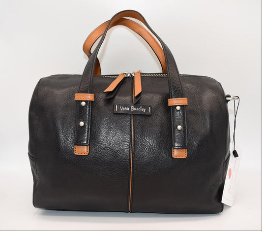 Vera Bradley Black Gallatin Leather Satchel Bag