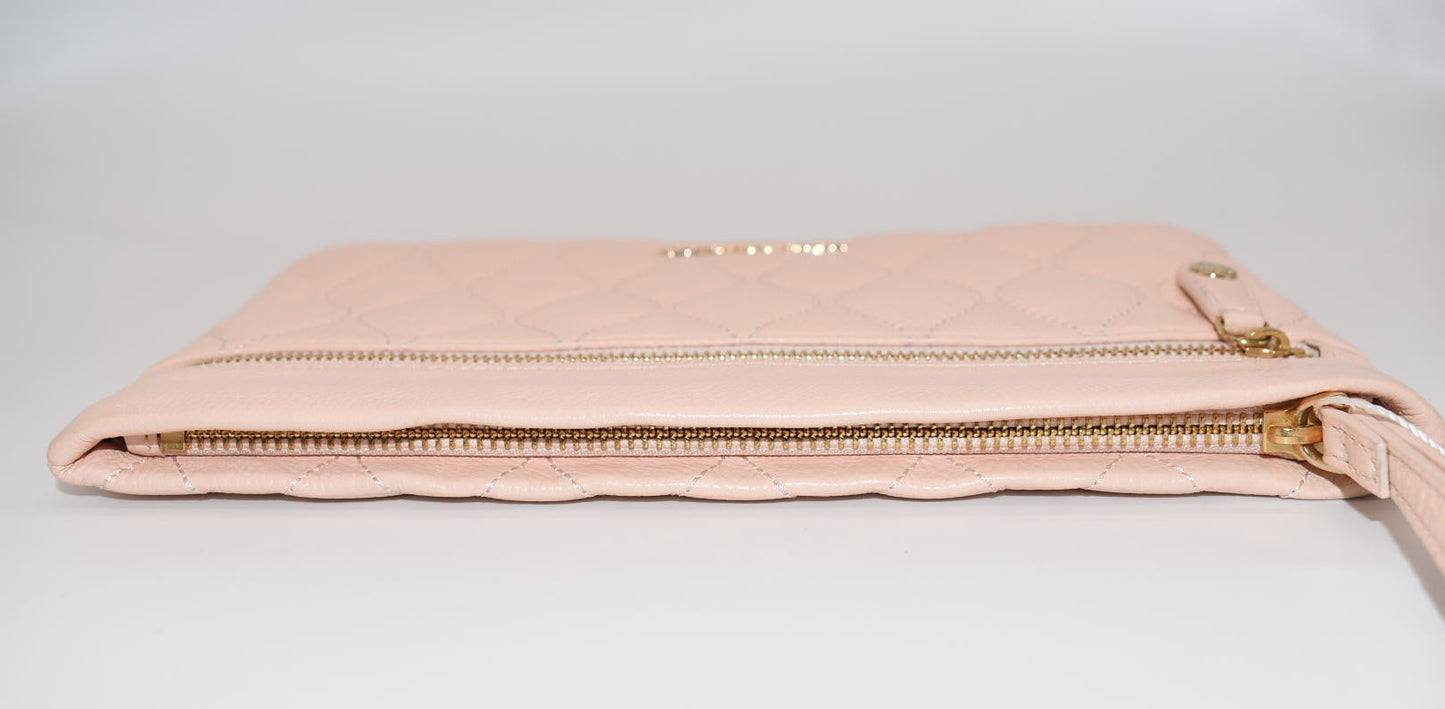 Vera Bradley Quilted Leather Mia Wristlet in Blush