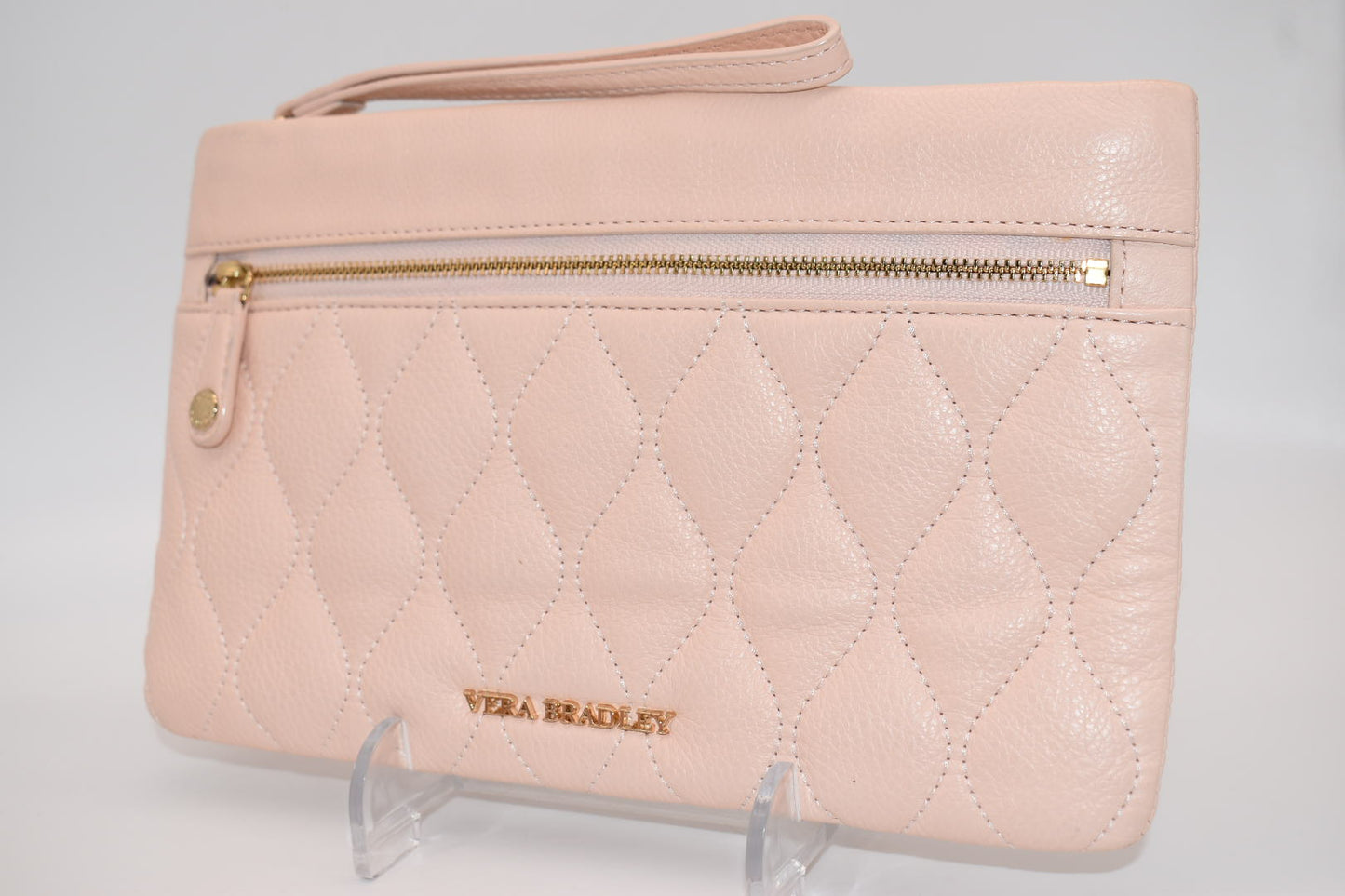 Vera Bradley Quilted Leather Mia Wristlet in Blush