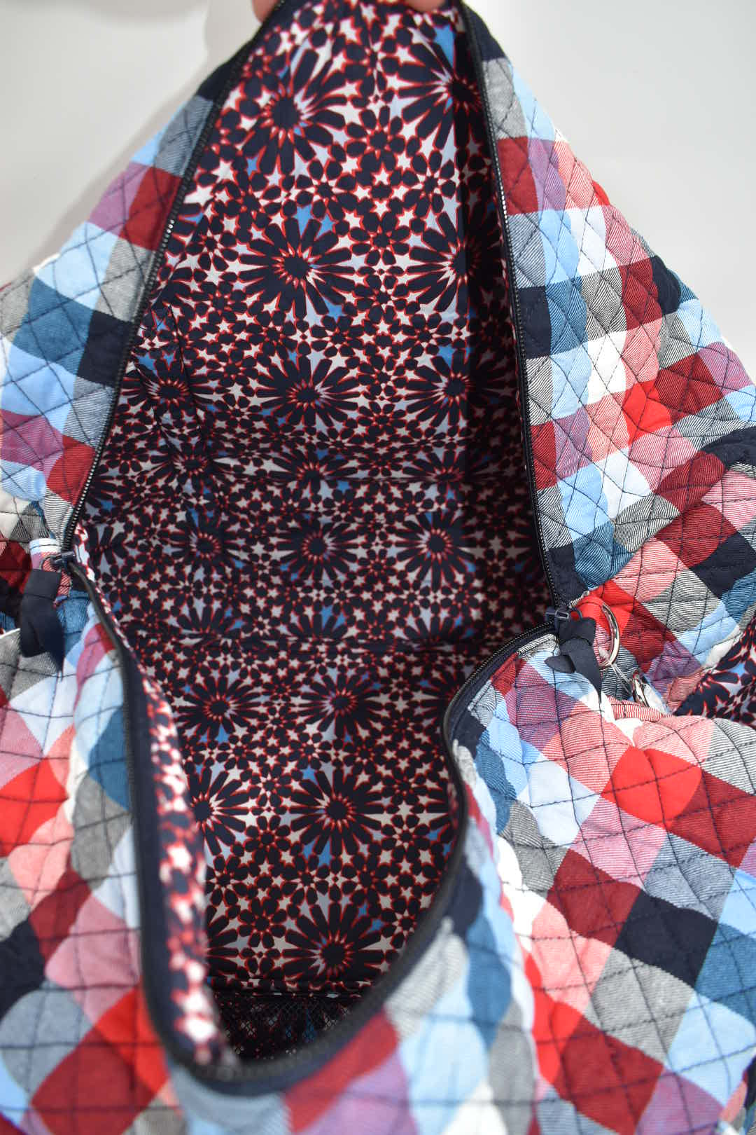 Vera Bradley Large Travel Duffel Bag in "Patriotic Plaid" Pattern