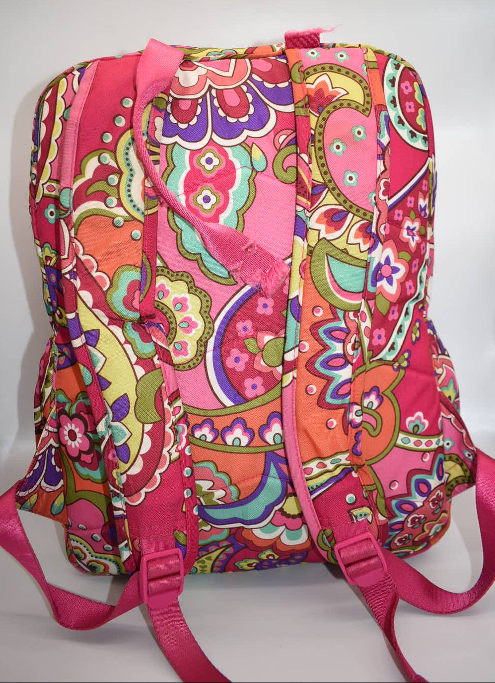 Vera Bradley XL Lighten Up Campus Backpack in "Pink Swirls" Pattern