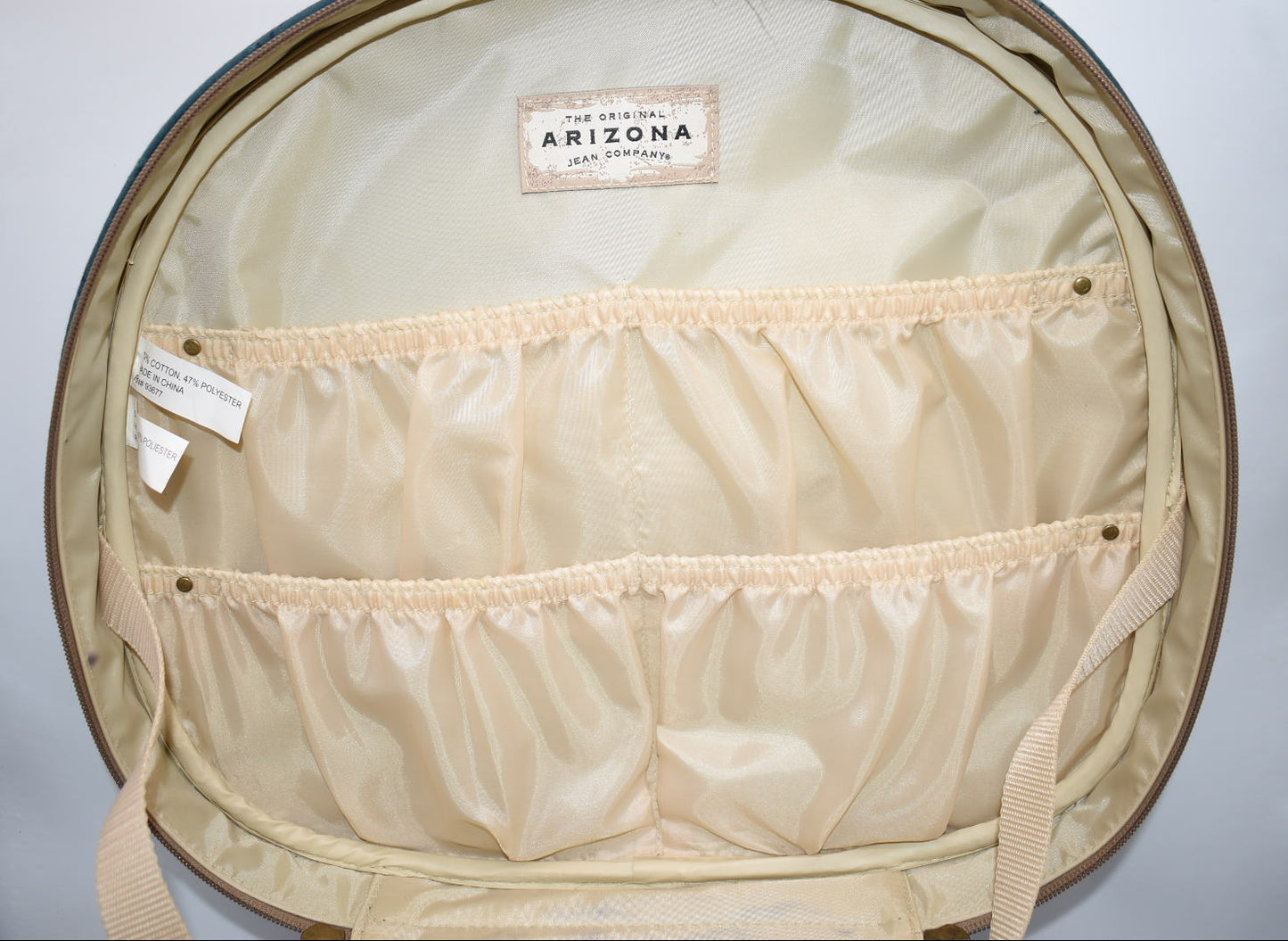 Vintage Arizona Round Weekend Luggage Bag with Fleur de Lis