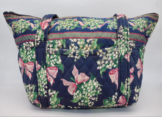 Vera Bradley Large Paddy Shoulder Tote Bag in "Return to Happiness-1999" Pattern