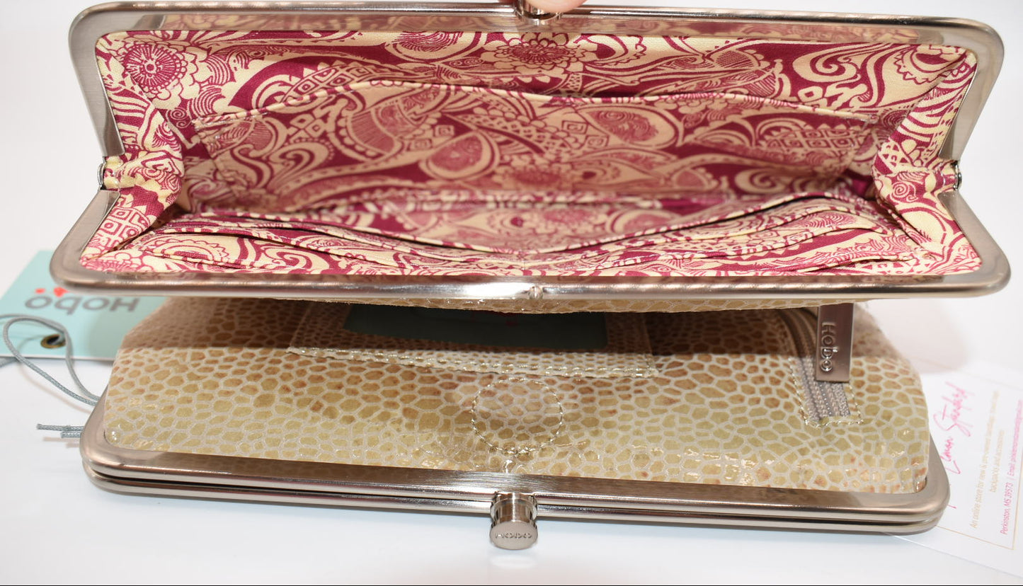 HOBO Lauren Clutch Wallet in Honey Snake