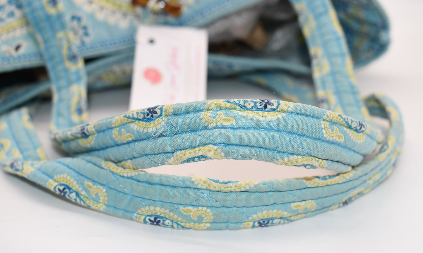 Vera Bradley Large Vera Tote Bag in "Bermuda Blue" Pattern