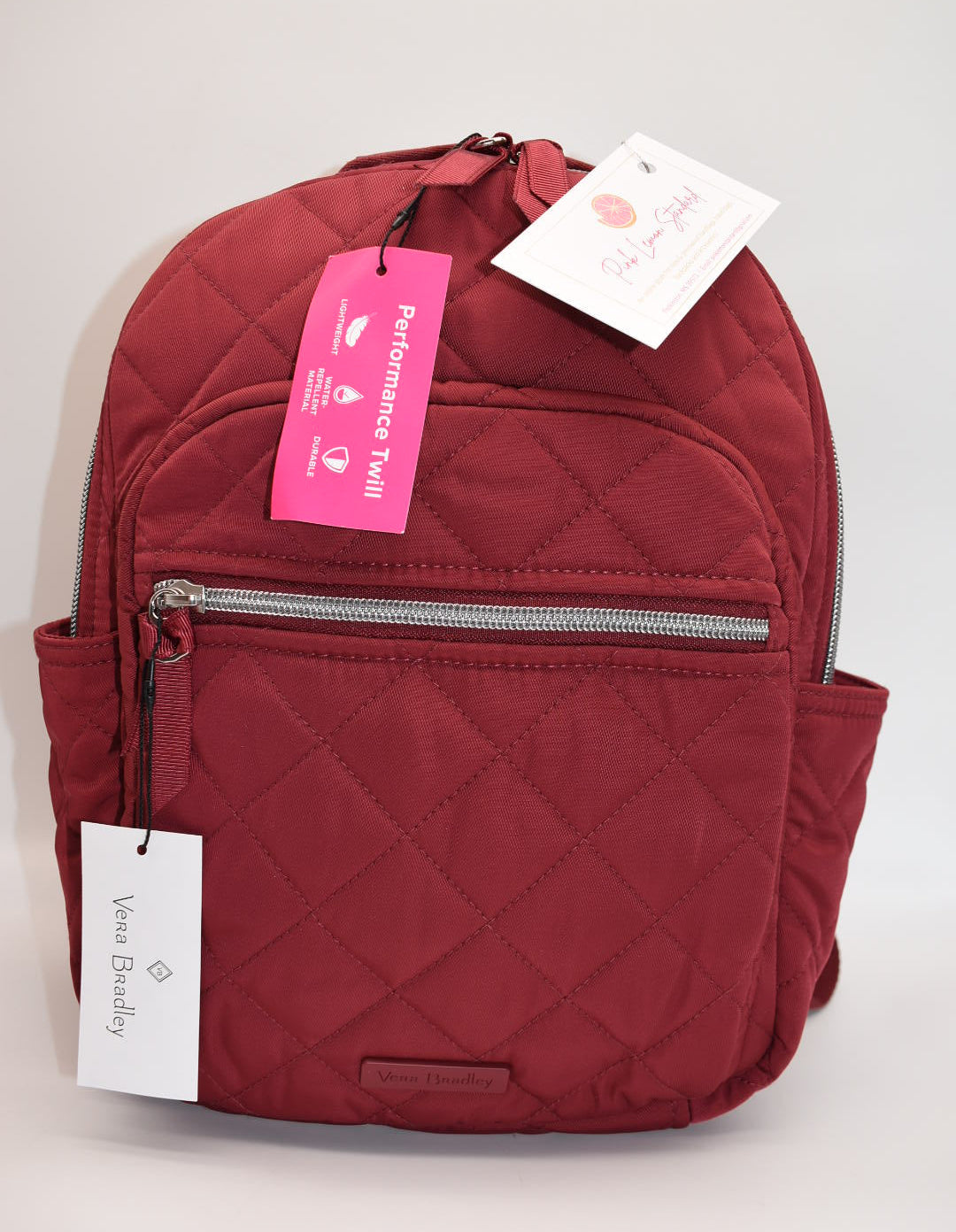 Vera Bradley Iconic Small Backpack in Performance Twill - Berry Red