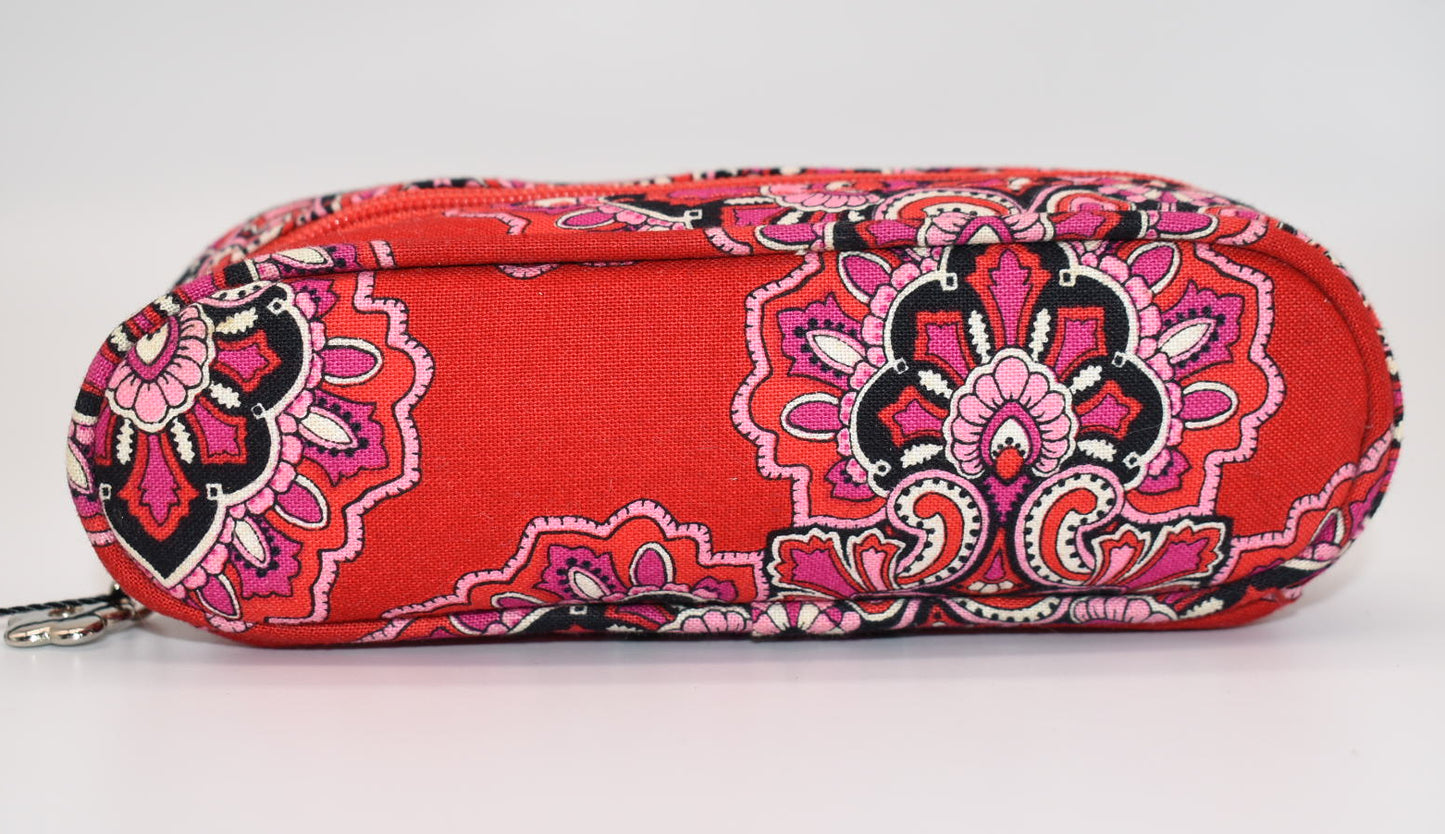 Vera Bradley Cosmetic Brush & Pencil Case in "Frankly Scarlet" Pattern
