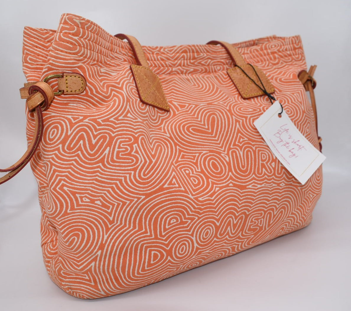 Dooney & Bourke Orange Doodle Tote Bag