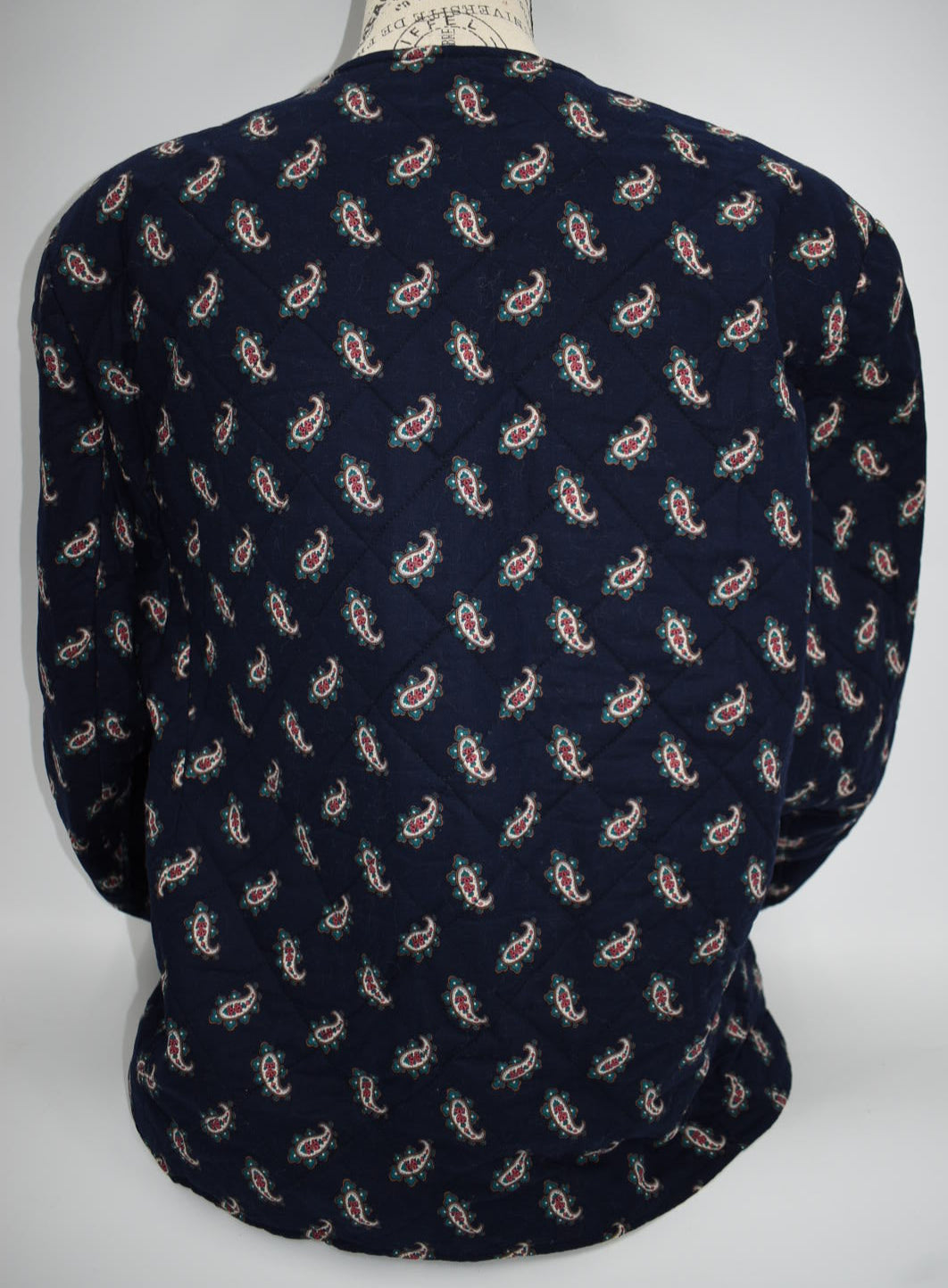 Vintage Vera Bradley Quilted Large Jacket in "Navy -1991" Pattern