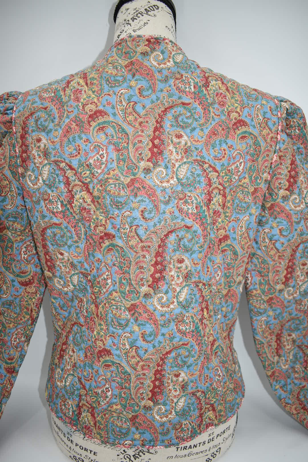 Vintage Vera Bradley Large Cropped Jacket in "Sky Blue Paisley -1987" Pattern