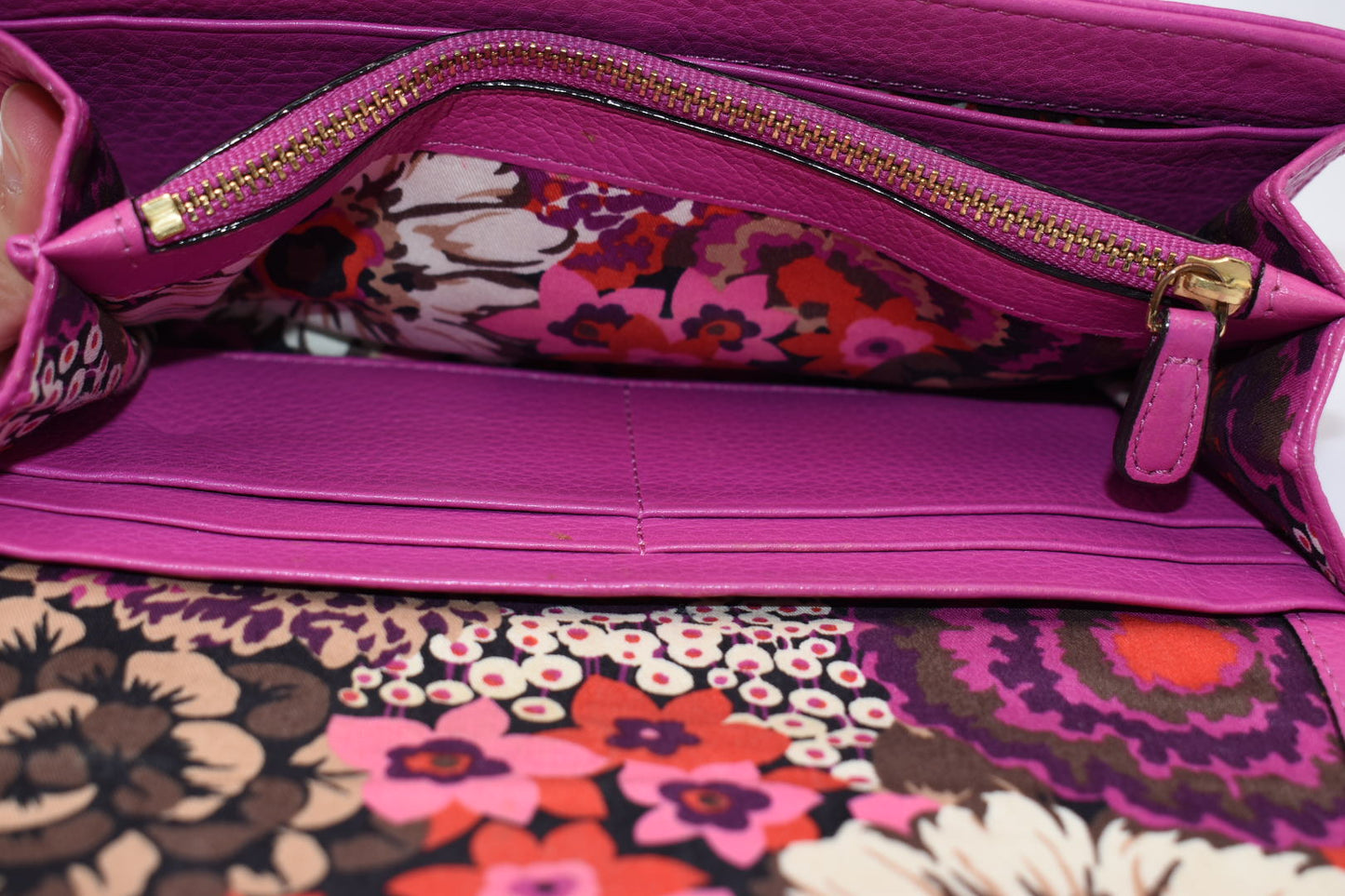 Vera Bradley Quilted Leather Audrey Wallet in Magenta