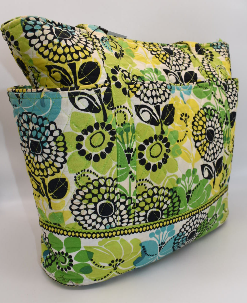 Vera Bradley "Go Around" Large Tote Bag in "Lime's Up" Pattern