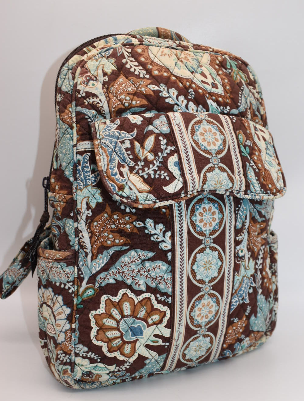 Vera Bradley Small Quilted Cotton Backpack in "Java Blue" Pattern