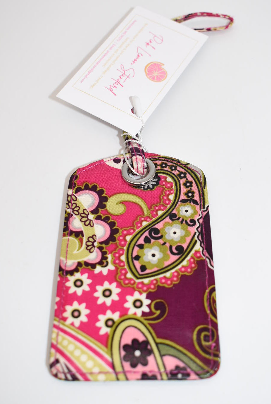 Vera Bradley ID Luggage Tag in "Very Berry Paisley" Pattern
