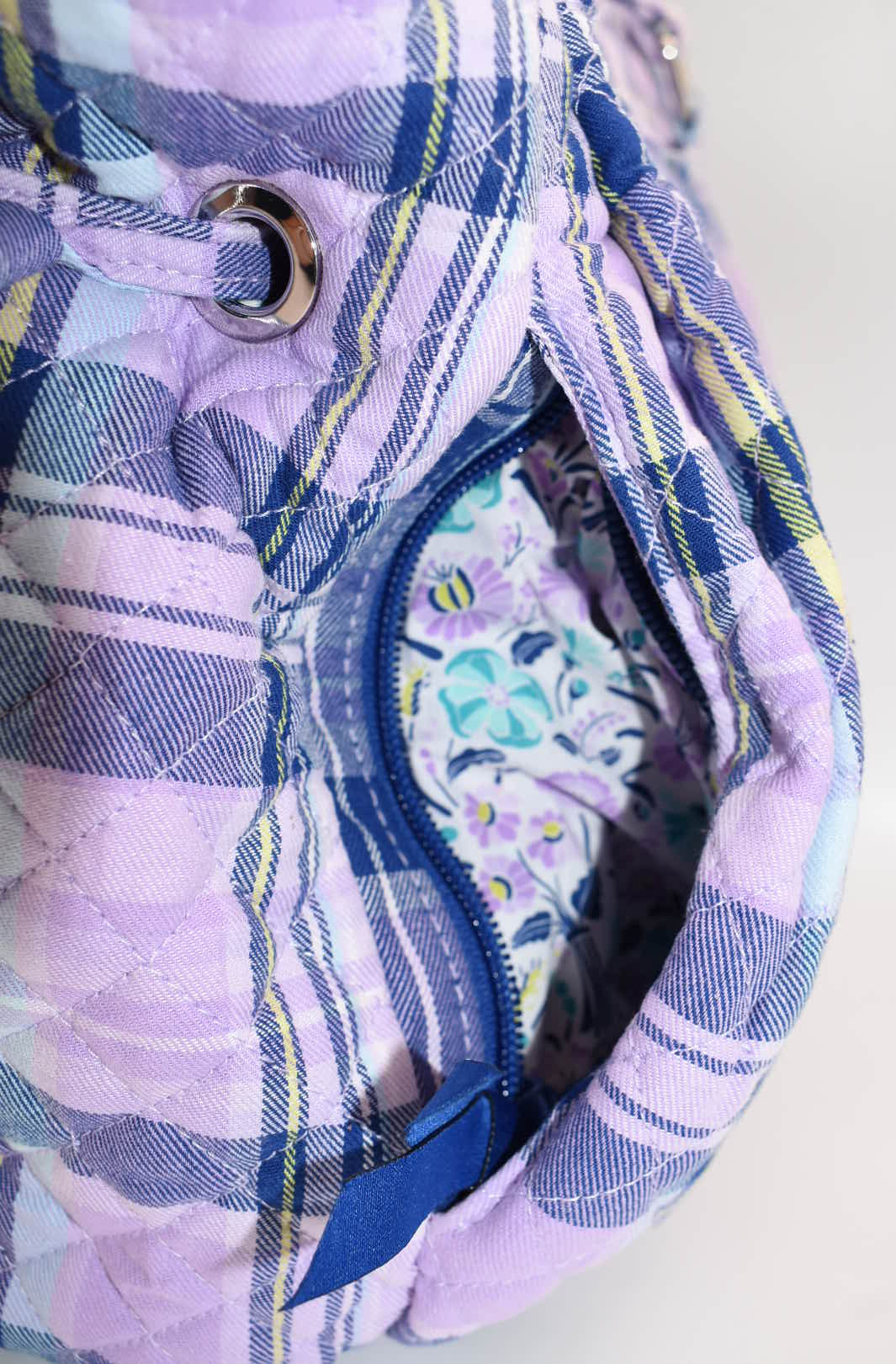 Vera Bradley Glenna Satchel Bag in "Amethyst Plaid" Pattern