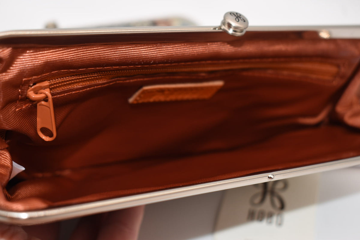 HOBO Lauren Leather Clutch Wallet in Blue Tempest