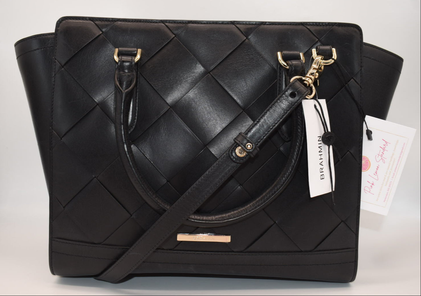 Brahmin Aubree Satchel Bag in Black Vik