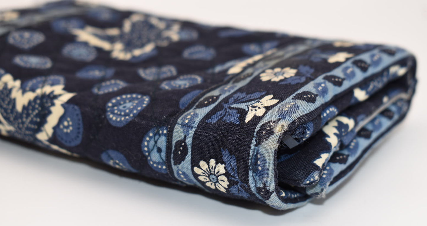 Vintage Vera Bradley Strap Crossbody Wallet in "Blue Coin -2003" Pattern