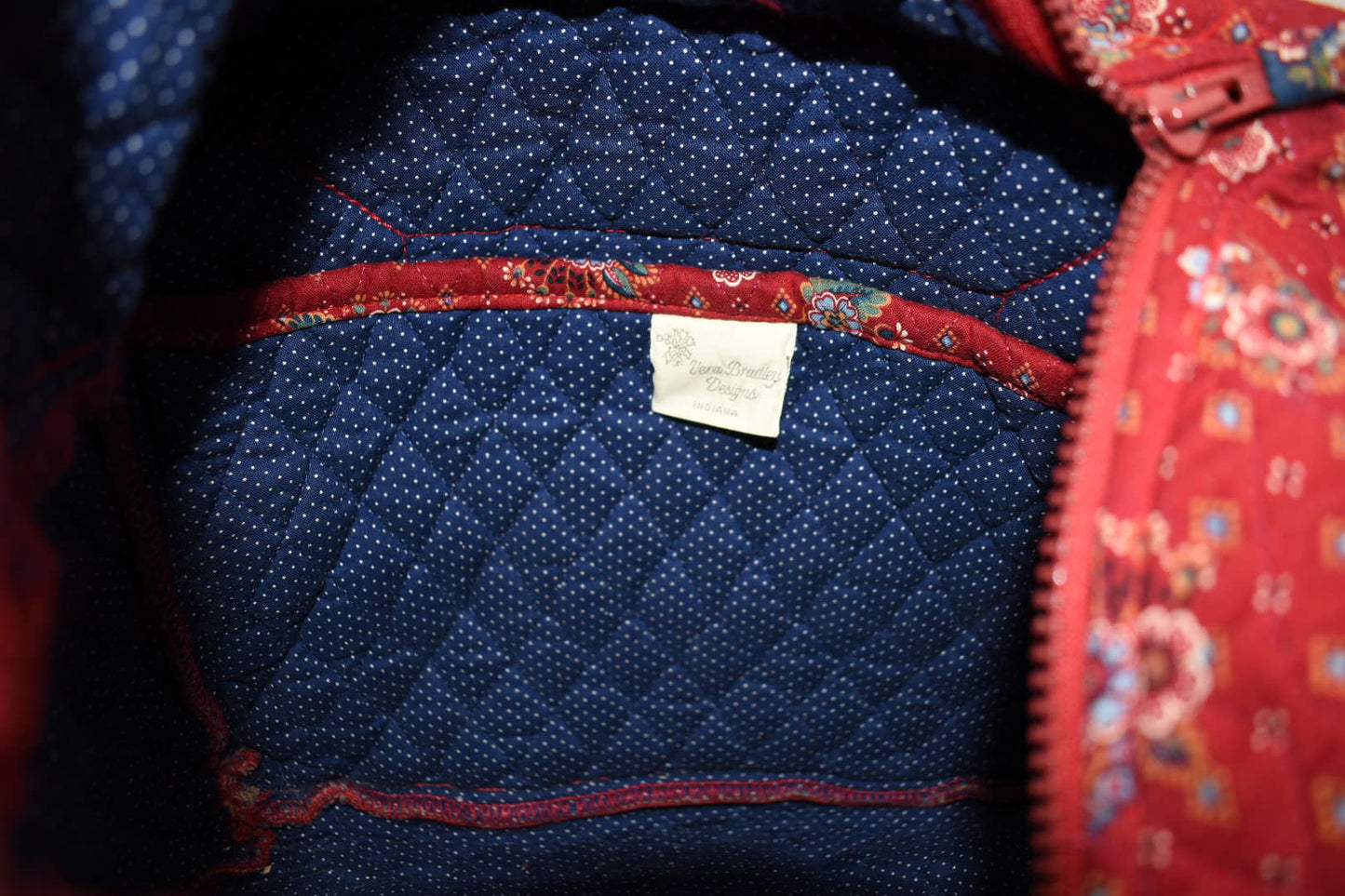 Vera Bradley Hoosier Shoulder Bag in "Provincial Red - 1986" Pattern