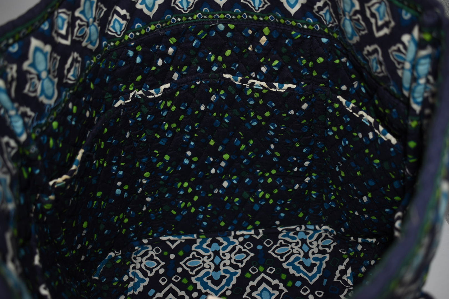 Vera Bradley Large Vera Tote Bag in "Ink Blue" Pattern