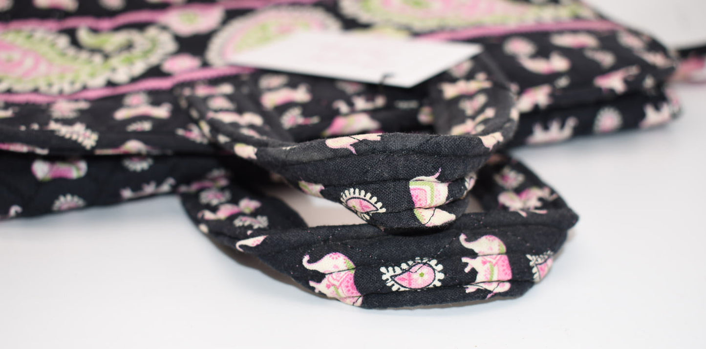Vera Bradley Travel Cosmetic & Toiletry Organizer in "Pink Elephants" Pattern