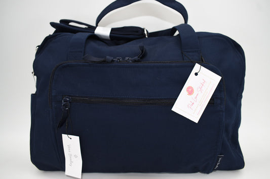 Vera Bradley Weekender Travel Bag in "Classic Navy" Pattern