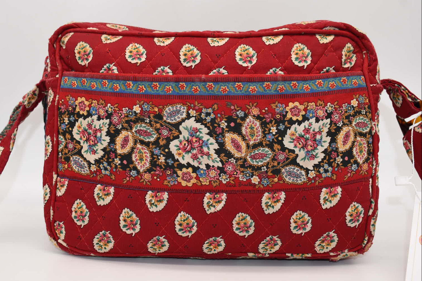 Vintage Vera Bradley East West Crossbody Bag in "Red Leaf - 1997" Pattern